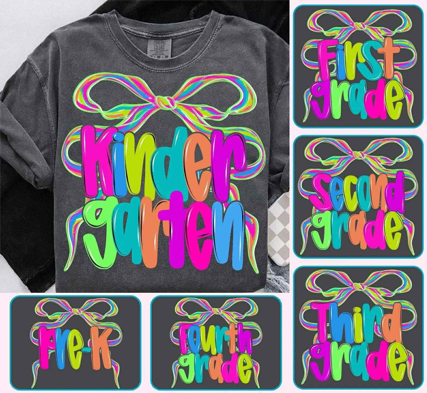 Neon BTS bow tee