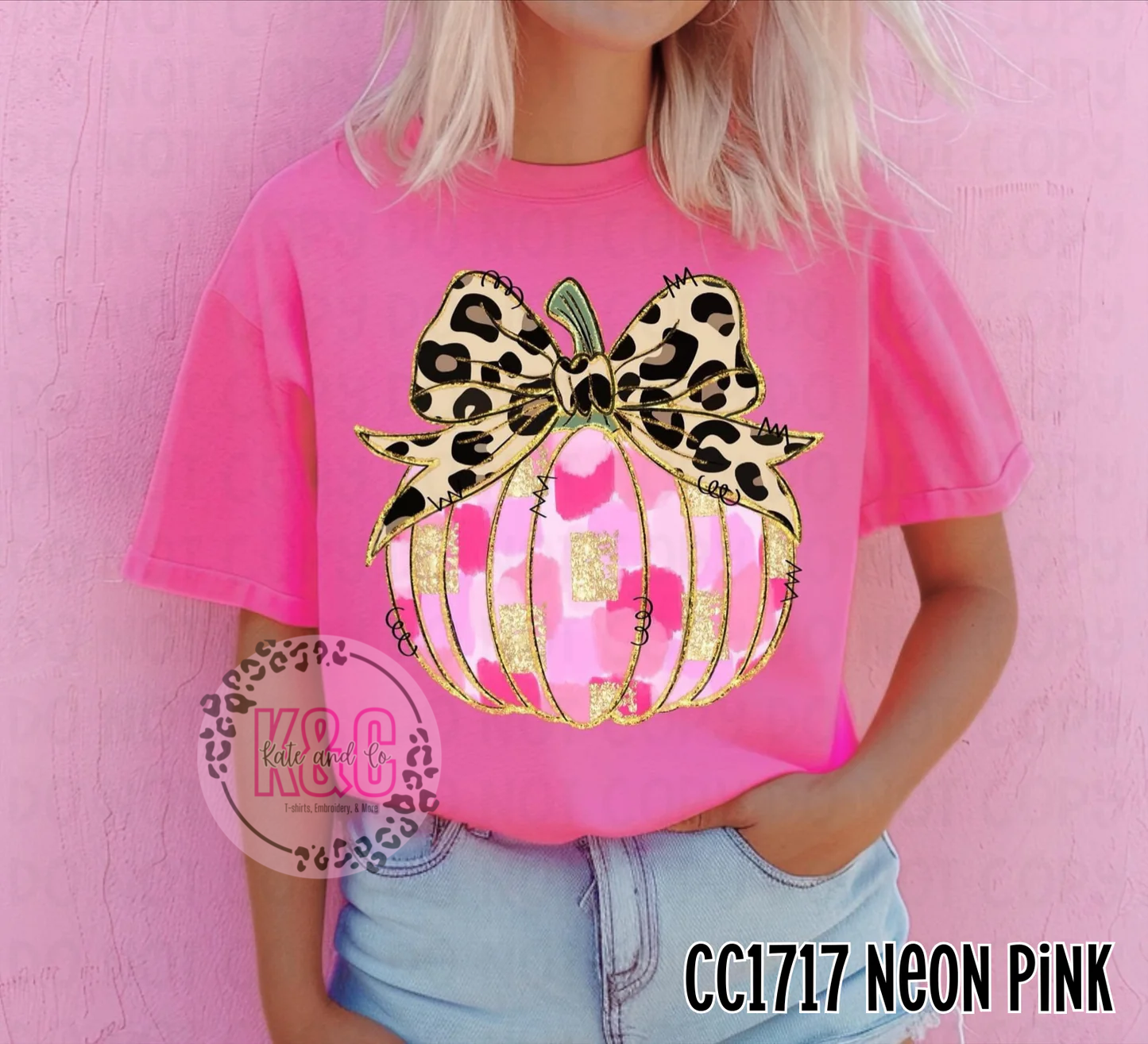 Pink Pumpkin with Leopard Bow