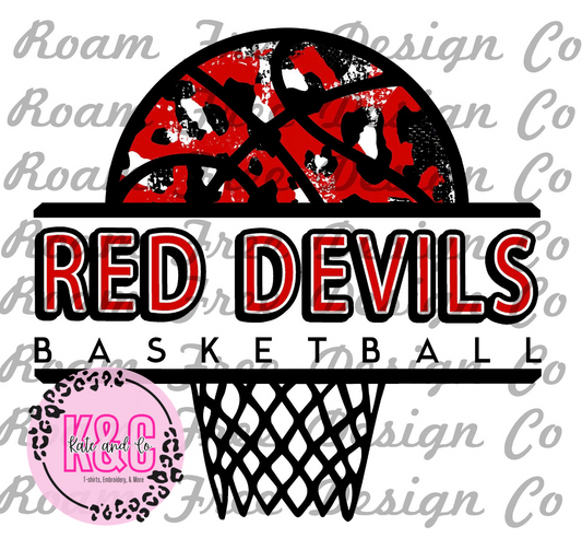 Leopard Red Devils basketball tee