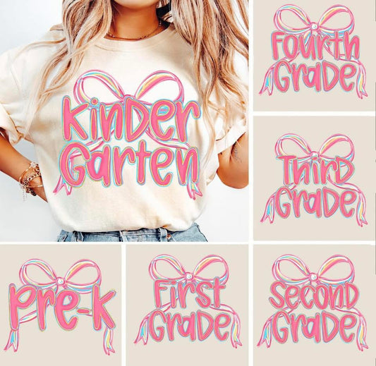 Pink bow back to school tee