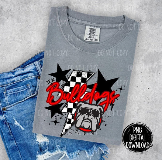 Checkered lightening - bulldogs