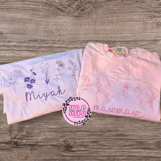 Birthday Flower Embroidery