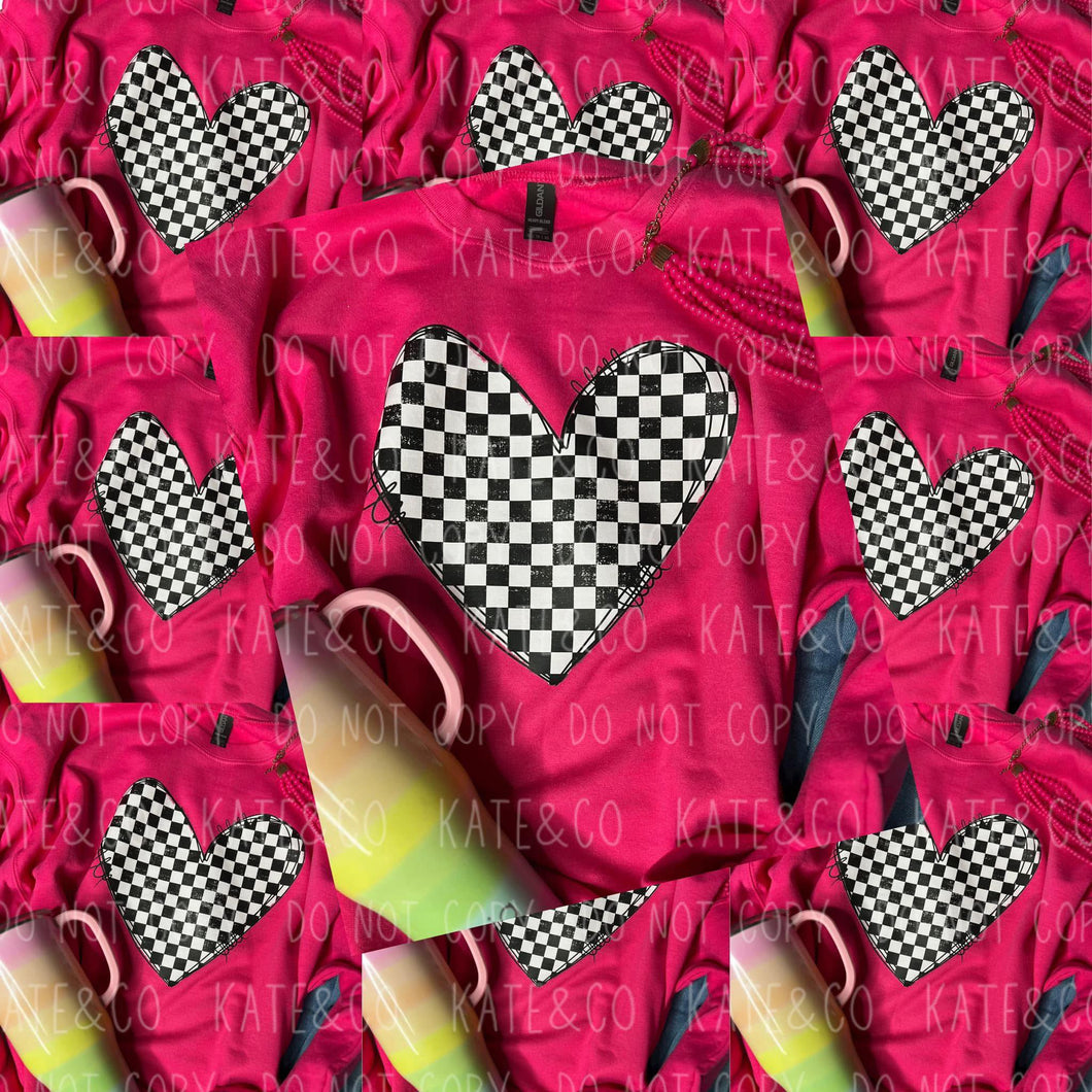 Checkered Heart Sweatshirt